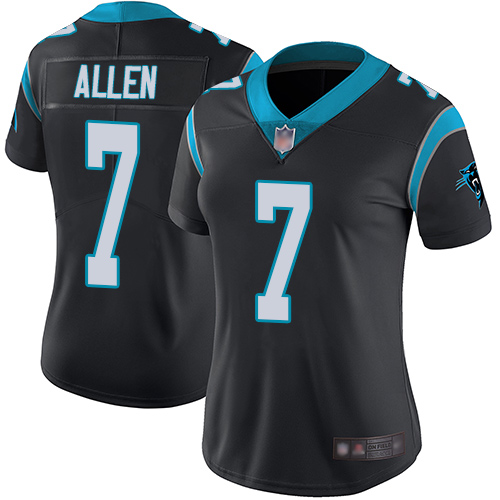 Carolina Panthers Limited Black Women Kyle Allen Home Jersey NFL Football #7 Vapor Untouchable->women nfl jersey->Women Jersey